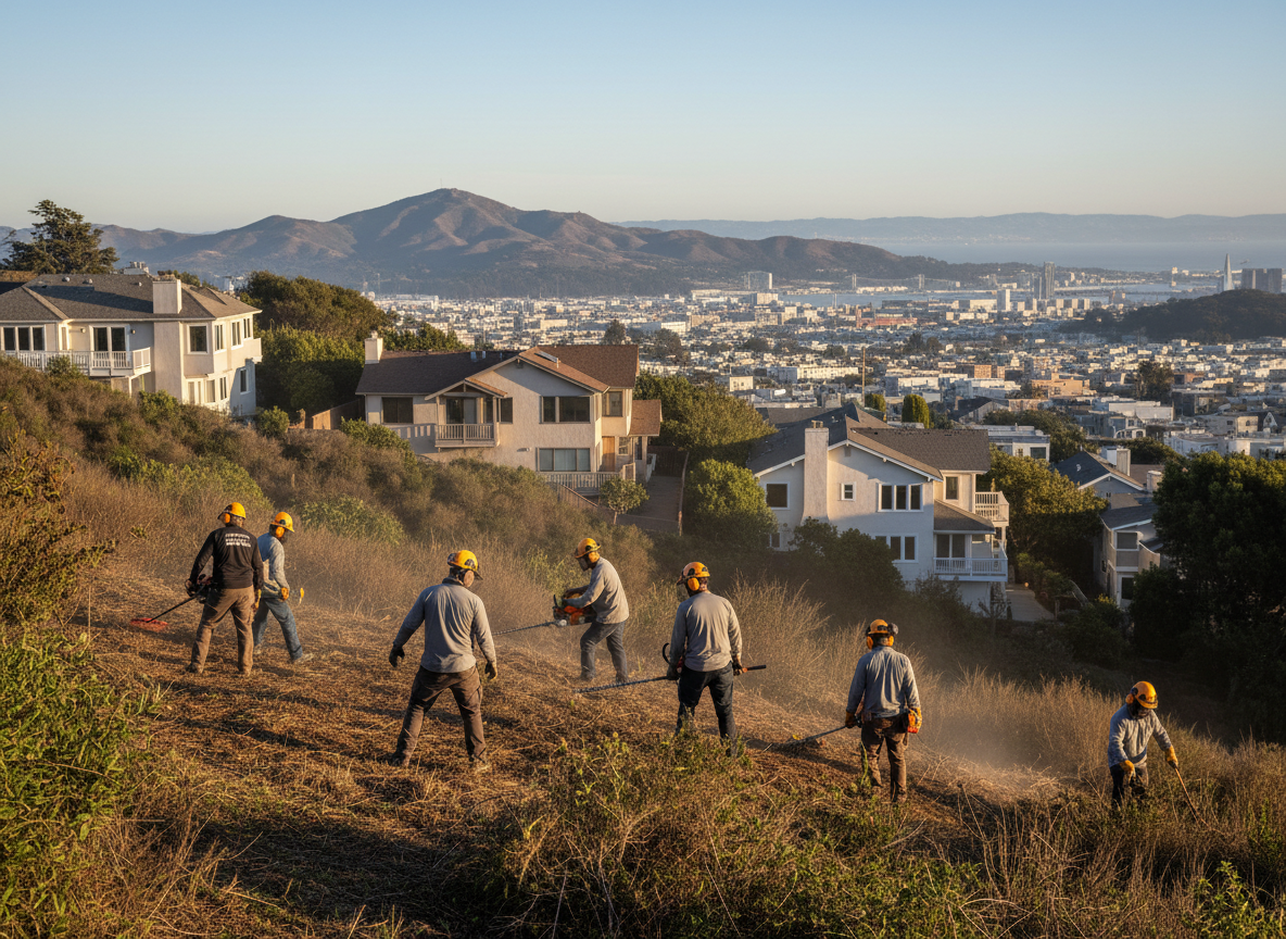 Clearing Flammable Brush Around Properties Near Twin Peaks Summit